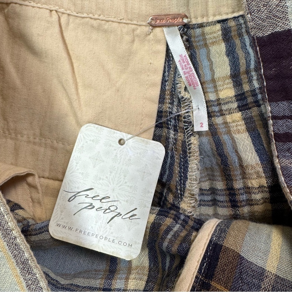 NWT New Free People Isla Plaid Shorts Size 2 - Picture 7 of 9